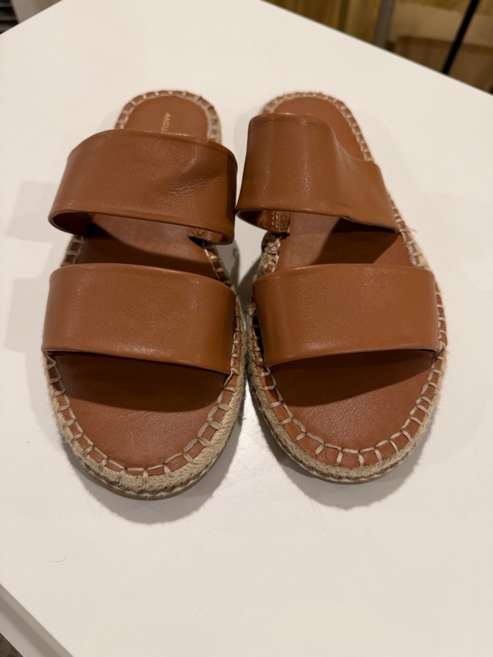American Eagle Women’s Leather Double-Band Slide Sandals - Brown
